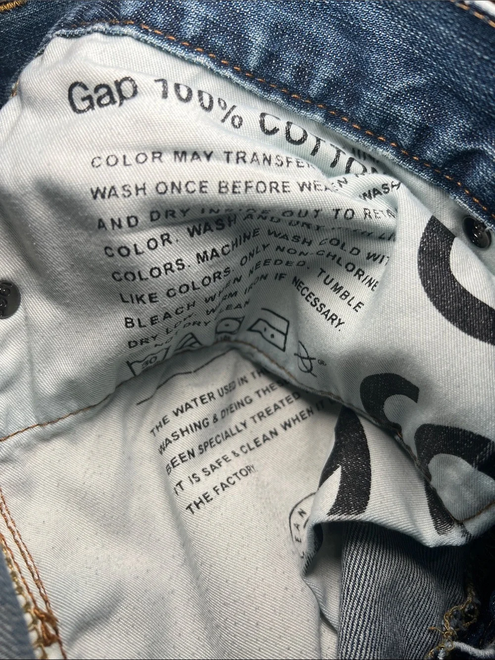 Men's Gap Blue Washed Jeans - Classic Straight Fit 34/30